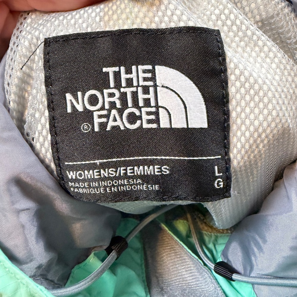 The North Face HyVent Rain Jacket Women Large Mint Green Waterproof Hooded Shell - Picture 4 of 6